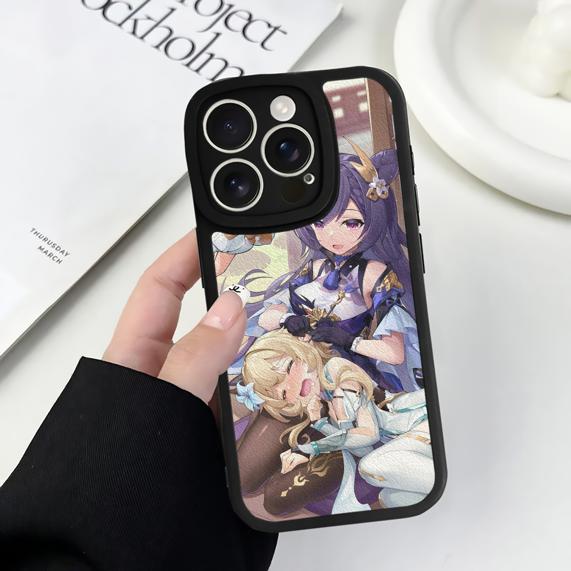 げんし神 genshin 【iPhone 16シリーズ対応】シリコンスマホケース（レザー調） 材質：シリコン